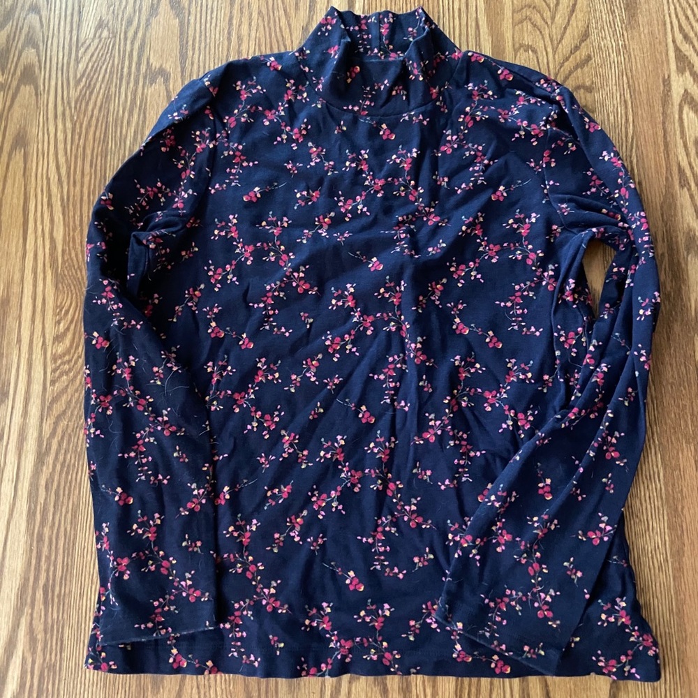 Floral mock turtleneck